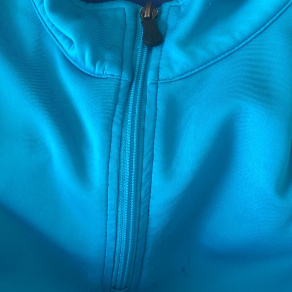 PRO TOUR ATHLEISURE LIGHT BLUE LONG SLEEVE PULLOVER QUARTER ZIP GOLF SWEATSHIRT - Picture 5 of 12